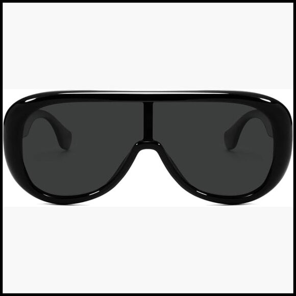 Oversized Aviator Square Sunglasses Polarized Lens Retro Futuristic Mask Shades main image 5